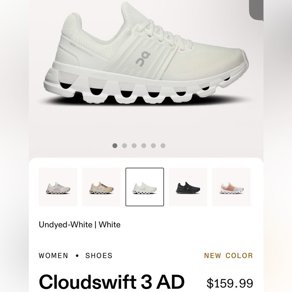 Women’s on cloud sneakers, size 9. Grey & white.
